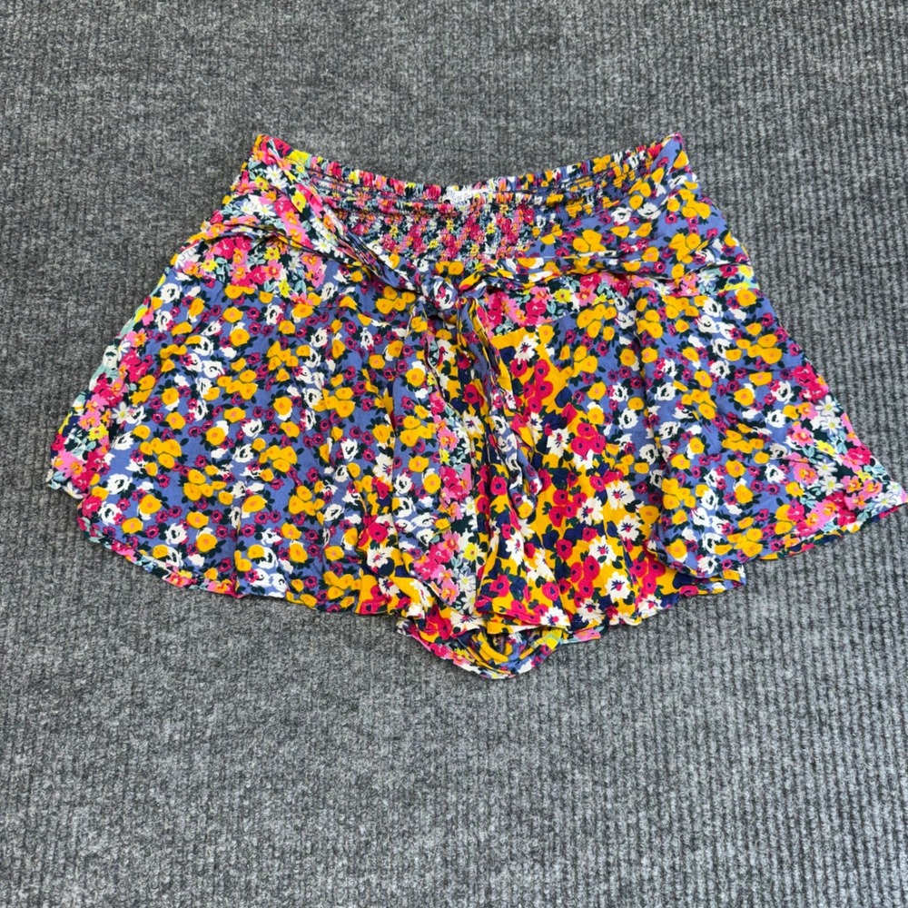 Patrons‎ of Peace M Boho Wildflower Skort Rayon Tie Waist Festival Floral
